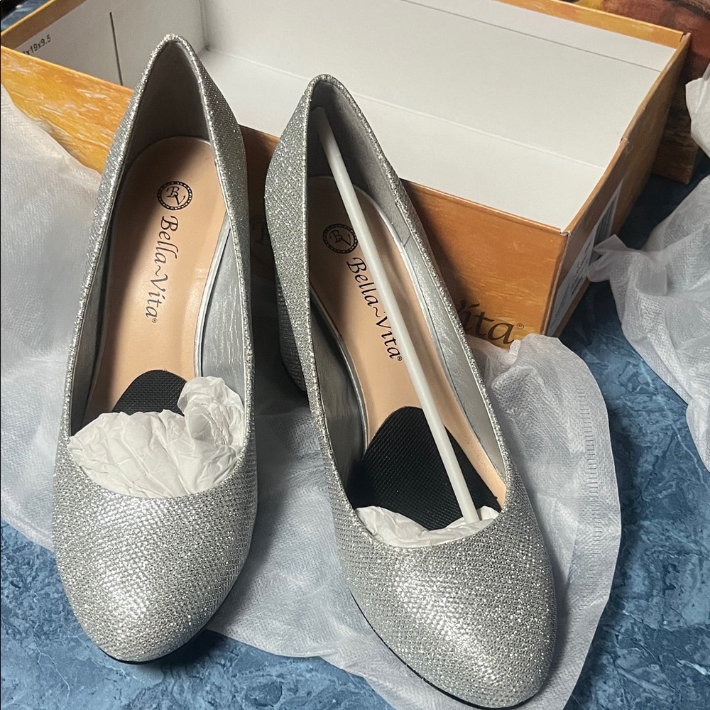 Bella Vita Glittering Silver Heels